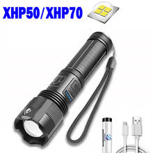 Linterna LED superbrillante XHP50/XHP70, 5 modos, táctica, recargable por USB, batería 18650, para acampar y pescar 2024 - compra barato