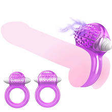 Vibrating Penis Rings For Male Chastity Device Delay Ejaculation Sex Toys for Men Clitoris Stimulate Vibrators Cock Ring SexShop 2024 - buy cheap