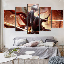 Arte de pared de 5 piezas en lienzo, imágenes de figuras de juego samurái, Katana, carteles e impresiones, decoración moderna para el hogar y el dormitorio 2024 - compra barato
