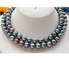 Jewelry Free Shipping  -new Style Hot sale***32" 12mm Black round freshwater pearl cultured necklace Fashion Wedding Party Jewel 2024 - buy cheap