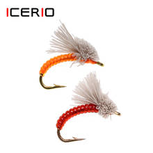 ICERIO-zumbador Serendipity Midge pupa ninfas, moscas, trucha, Señuelos de pesca con mosca, 8 Uds., #16 2024 - compra barato