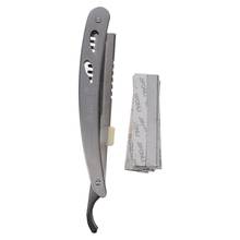 Прямые парикмахерские стальные бритвы Складной нож для бритья с 10 лезвиями для мужчин 2024 - купить недорого