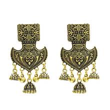 Pendientes de campana de Jhumka étnicos de Turquía Vintage, pendientes de borla de color dorado clásico para mujer india, campanas de Tailandia Retro, Bisutería 2024 - compra barato