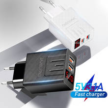 Quick charge 3.0 USB Charger for iPhone 12 7 Xiaomi Samsung Huawei 5V 3A Digital Display Fast Charging Wall mobile Phone Charger 2024 - buy cheap