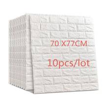 Adesivo de parede de tijolo em 3d, papel de parede autoadesivo à prova d'água em espuma para decoração de crianças e sala de estar, 70x77cm 2024 - compre barato