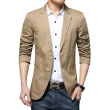 Chaqueta informal ajustada para hombre, Blazer liso, vestido de boda, chaqueta de marca, M-6XL, 2021 2024 - compra barato