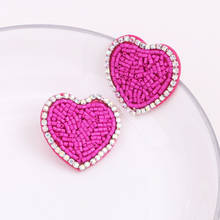 Fashion Enthic Heart Pendant Dangle Earrings for Women Aretes Beads Heart Drop Earring Statement Earring Jewelry Women Gifts 2024 - buy cheap