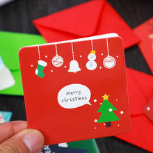 24 pçs/set Dos Desenhos Animados Mini Papai Noel Boneco de Neve Feliz Natal Cartão Postal com Envelope Cartão De Saudação para o Natal Presente de Ano Novo 2024 - compre barato