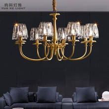 Lámpara de araña de cobre posmoderna, luz moderna de lujo para dormitorio, comedor, sala de estar, creativa 2024 - compra barato
