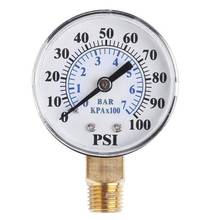 Medidor de pressão, utensílio para teste de pressão, 0-100 psi, 0-7bar, 1/8, tamanhos npt, com montagem lateral, medidor hidráulico 2024 - compre barato