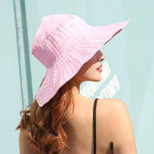 Женские пляжные шляпы с широкими полями, солнцезащитные кепки с защитой от ультрафиолета, складывающаяся стильная модная женская шляпа, лето 2021 2024 - купить недорого