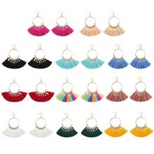 BONISKISS 12 Pairs Bohemian Tassel Vintage Statement Fan Shape Dangle Drop Earrings for Women Fringe Earring 2020 Jewelry 2024 - buy cheap