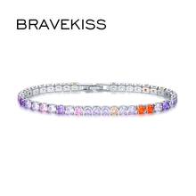 BRAVEKISS  Muticolors Crystal Tennis Bracelets female Luxury Bracelets for Women Cubic Zirconia Accessories Jewellery BUB0097K 2024 - buy cheap