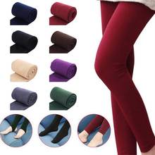 Women Autumn Solid Color Stretchy Fleece Warm Cropped Stirrup Pantyhose Leggings Women winter warm knitted  slim pantyhoses 2024 - buy cheap