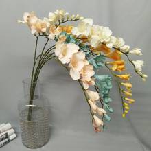 Flor de Cattleya Artificial, rama de Orquídea de seda, flores falsas para boda, patio trasero, decoración de sala de estar, 93CM 2024 - compra barato