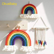 INS Style Nordic Fabric Rainbow 7 Colors Tapestry Handmade Weaving Decoration Tassel Children Room Wall Hanging Toys Photo Props 2024 - buy cheap