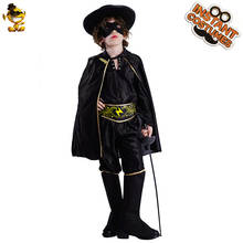 Costume for Boy's Black Bandit Outfits Cosplay Child  Clothes Fancy Dress  Kid Halloween Costume with Hat 2024 - buy cheap