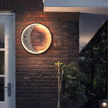 LED Outdoor waterproof Landscape wall lamp modern Porch exterior Wall light garden lamp villa  IP65 moon Aluminum Wall sconces 2024 - buy cheap