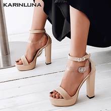 KarinLuna-Sandalias de tacón superalto con decoración de Metal para mujer, zapatos de verano, calzado de fiesta, talla grande 49, 2020 2024 - compra barato