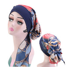 Womens Muslim Hijab Cancer Chemo Flower Print Hat Turban Cap Cover Hair Loss Head Scarf Wrap Pre-Tied Headwear Strech Bandana 2024 - buy cheap