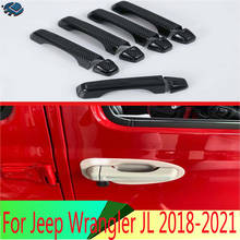 For Jeep Wrangler JL 2018 2019 Carbon Fiber Style Door Handle Cover Trim Molding Accessories 2024 - buy cheap