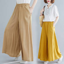 Cotton and Linen Wide-leg Pants Women 2020 Summer High Waist Sagging Pants Skirt Femme Casual Loose Thin Trousers Plus Size K283 2024 - buy cheap