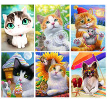 Full Square Round Animals Diamond Embroidery 5D DIY Diamond Painting "Cat Peacock" 3D Cross Stitch 5D Home Decoration Gift 2024 - buy cheap