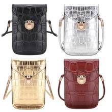 Silver Mobile Phone Mini Bags Small Clutches Shoulder Bag Crocodile Leather Women Handbag Black Clutch Purse Handbag Flap 2024 - buy cheap