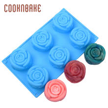 COOKNBAKE Handmade Soap Mold rose Silicone Mold for Cake Jelly Pudding 6 hole chocolate mould DIY cake pastry decorating 2024 - buy cheap