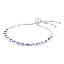 Blue & Clear Sparkle Slider Bracelet Authentic 925 Silver Bracelets For DIY Woman Fashion Bracelets For Jewelry Making 2024 - buy cheap