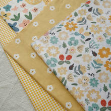 160x50cm Strawberry Yellow Pastoral Floral Twill Cotton Fabric Making Tablecloth Skirt Clothing Cloth 2024 - buy cheap