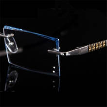 Óculos sem aro de titânio, óculos de prescrição para homens, óculos óptico para miopia, hipermetropia progressiva, prescrição 88 2024 - compre barato