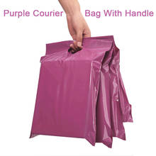 Bolsa de mensajería con asa, bolso de mano púrpura, autosellado, adhesivo, grueso, impermeable, de plástico, 10 Uds. 2024 - compra barato