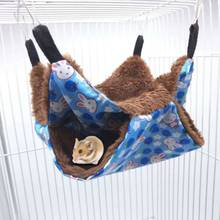Pet Hammock Double-layer Plush Fleece Soft Winter Warm Hanging Nest Sleeping Bed Small Pets Pendant House Floral Print Cute Deco 2024 - buy cheap