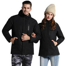 Mid-length outdoor jacket men and women smart USB heating cotton warm mountaineering clothing plus size 2024 - buy cheap