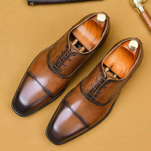 Мужские оксфорды; обувь из натуральной кожи; Zapatos De Hombre; итальянские модельные туфли; свадебные туфли; Кожаные броги на шнурках; A27 2024 - купить недорого