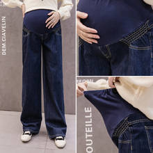 Pantalones vaqueros holgados de pierna ancha para mujeres embarazadas, Jeans largos de maternidad, ropa para el vientre, otoño y primavera, 955 2024 - compra barato