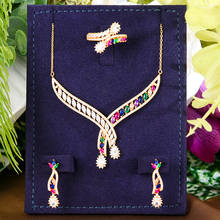 GODKI-Conjunto de joyería Multicolor para mujer, piezas de joyería Set de 3 de flores para fiesta de boda, Circonia cúbica, Dubái, Primavera 2024 - compra barato