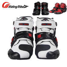 Botas de proteção para motociclismo e corrida, equipamento de proteção para motocross, sapatos off-road vermelho, preto e branco, a9001 2024 - compre barato