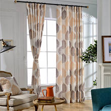 European Style Linen Blackout Curtain for Living Room Bedroom Autumn Leaves Pattern Printed Drapes Custom Made 2024 - buy cheap