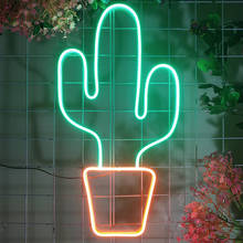 Personalizado neon sign luz personalizado botânica cactus decoração transparen acrylic12v flex led luz casa ins parede decoração da sala 2024 - compre barato