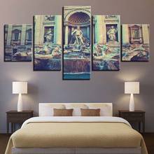 HD Prints Home Decor 5 Pieces Wall Art Italy Building Canvas Painting Modular Scenery Pictures Modern Bedside Background Poster 2024 - buy cheap