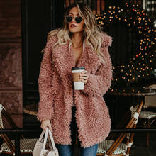 Jocoo Jolee Elegant Faux Fur Coat Puls Size Plush Jackets Europe Style Overcoat Women Winter Casual Long Sleeve Cardigan Outwear 2024 - buy cheap