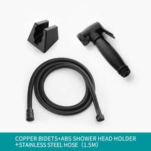 Handheld Shower Head Douche Toilet Black Bidet Spray Wash Jet Shattaf with Black Spring Hose PVC Hose Black Bracket Holder 2024 - buy cheap