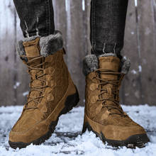 Botas de neve de inverno homens à prova dwaterproof água sapatos com pele quente botas de calçados ao ar livre tênis comfor casual sapatos masculinos zapatillashombre 2024 - compre barato
