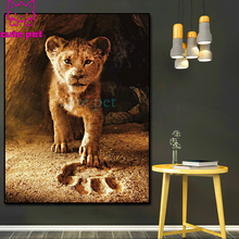 Quadrado completo broca redonda diy pintura diamante rei leão 3d diamante bordado ponto cruz strass mosaico decoração do presente animal 2024 - compre barato