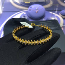 UMGODLY Luxury Brand Yellow Gold Color Spike Gear Bangle Bracelet Zirconia Stones Fine Women BELLE EPOQUE Jewelry 2024 - buy cheap
