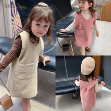 Fashion Baby Girl Corduroy Dress Sleeveless Infant Toddler Girl Vest Vestido Winter Spring Autumn Kids Suspender Clothes 1-8Y 2024 - buy cheap