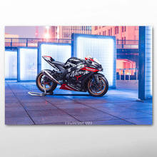 Pintura em tela motocicleta kawasakis zx10rr, superbike, posteres e impressões, imagem de parede, arte para decoração de casa 2024 - compre barato