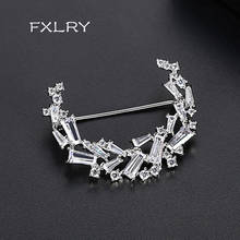 FXLRY-broche con incrustaciones de circonita blanca para mujer, alfiler con diseño de Luna, joyería fina 2024 - compra barato